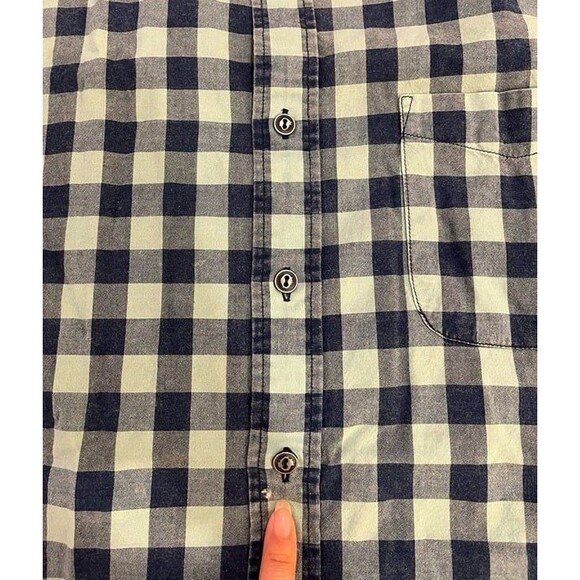 Faherty Ventura Buffalo Check Button Down Shirt Indigo Sea size Small - Picture 4 of 9